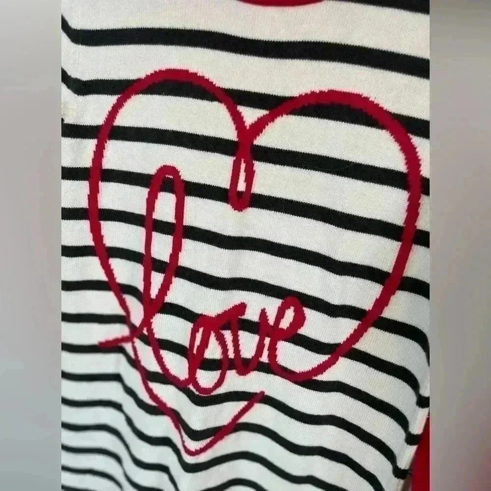 GAP Kids XXL 14/16 HEART‎ Long Sleeve Knit Sweater Dress Striped Valentine’s Day